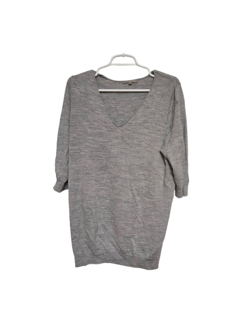 GAP Gray Wool Blend V Neck Sweater Large Tunic